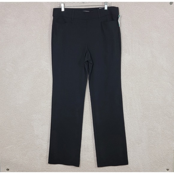 Maurices NEW Women's L Classic Black Mid Rise Bengaline Dress Trousers Pants - Picture 3 of 11